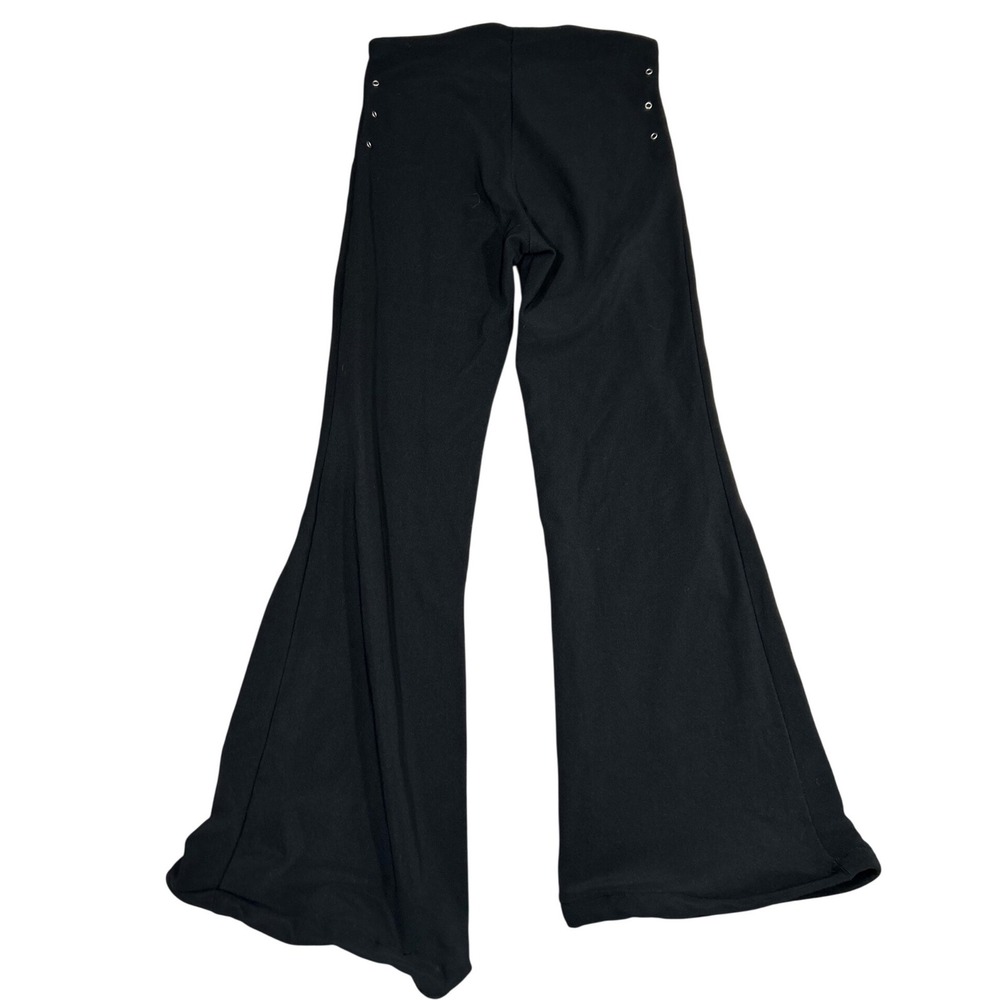 Y2K VTG Womens‎ Black High Waisted Flare Grommet Pants Grunge Emo Alt  90s Small